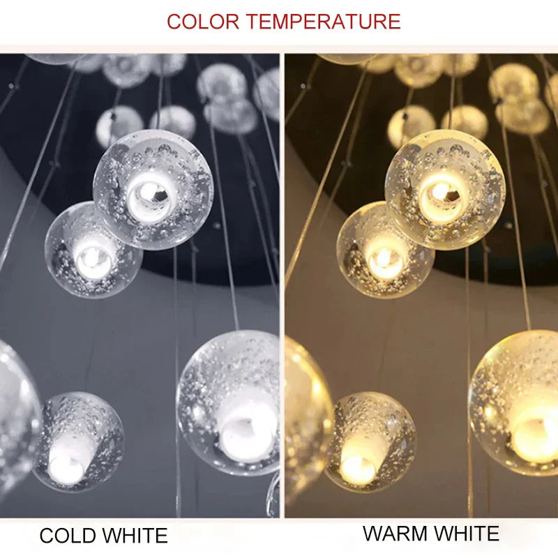 DecorBites™ Crystal Ceiling Chandelier for Staircase & Hallway, Elegant Long Cable Pendant Light
