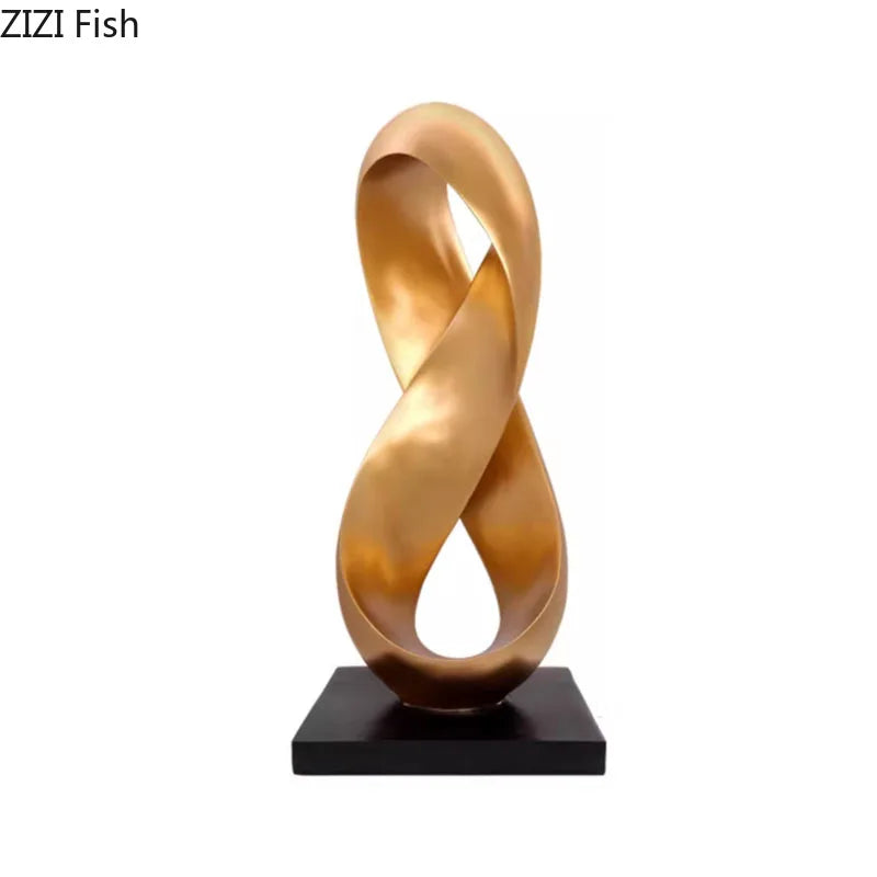 DecorBites™ Golden Knot Sculpture Desk Ornament Minimalist Abstract Room Decor