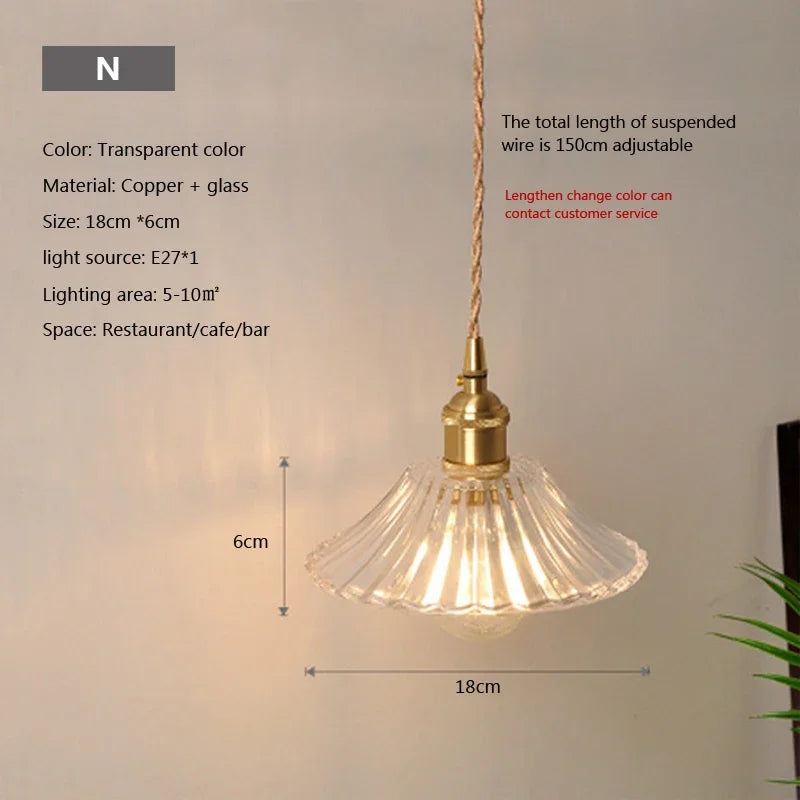 Nordic Glass Pendant Light in Brown and Polished Chrome