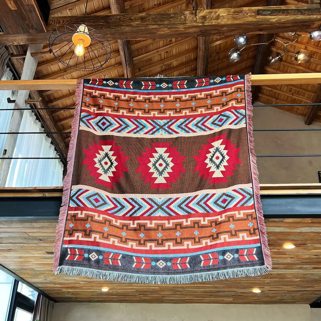 DecorBites™ Cozy Nordic Camping Blanket and Sofa Cover – Boho Outdoor Line Blanket for Home and Hotel Decor