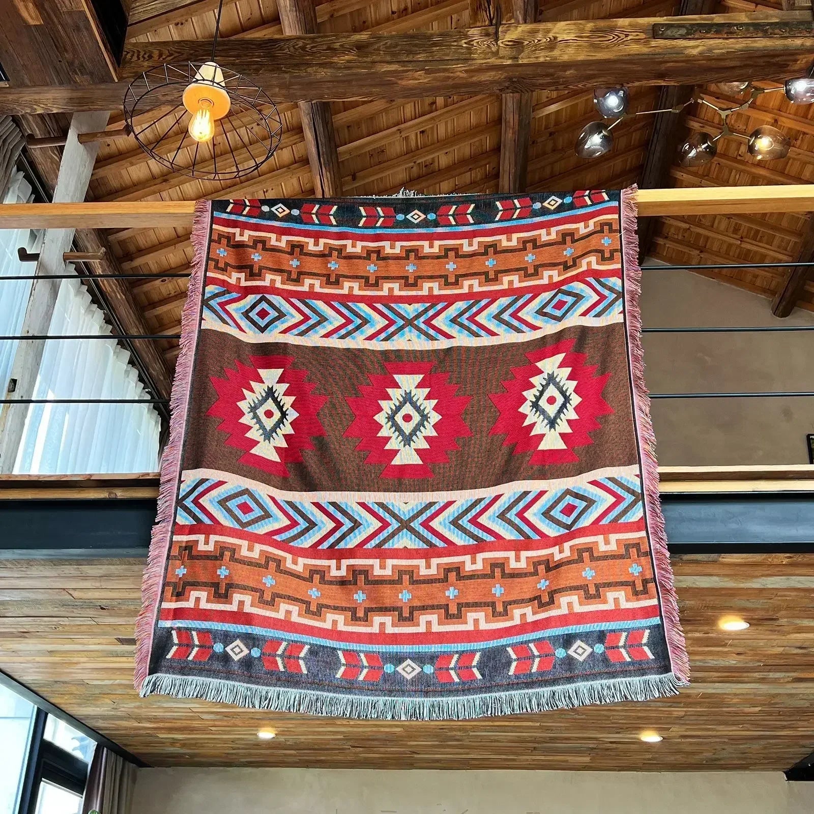 DecorBites™ Cozy Nordic Camping Blanket and Sofa Cover – Boho Outdoor Line Blanket for Home and Hotel Decor