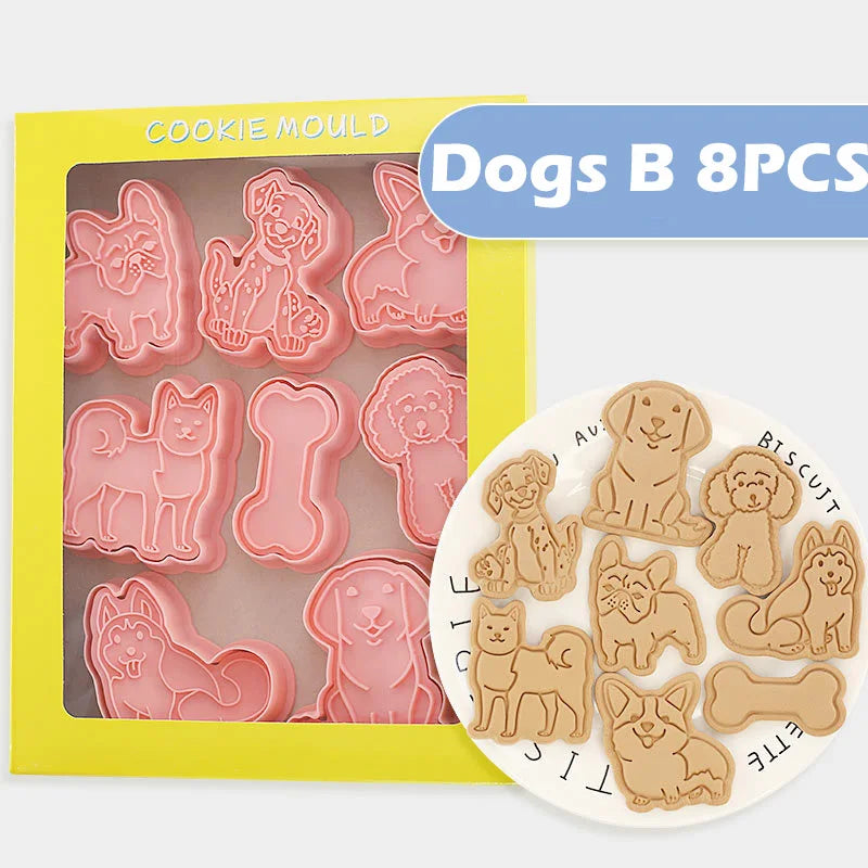 DecorBites™ 3D Dog Cookie Cutters Set, Biscuit Mold, Decorating Tools, DIY Cartoon Press