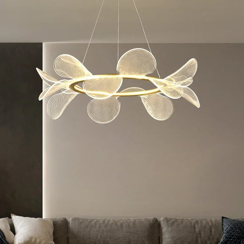 ثريا زهور LED من DecorBites™: إضاءة معلقة فاخرة من الأكريليك لغرف المعيشة العصرية وغرف النوم والمطابخ