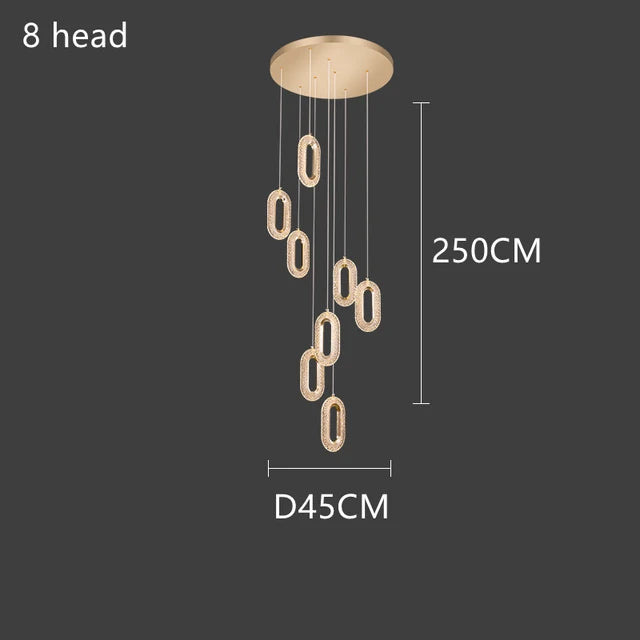 DecorBites™ Gold Lustre Oval Acrylic Chandelier for Dining and Living Spaces