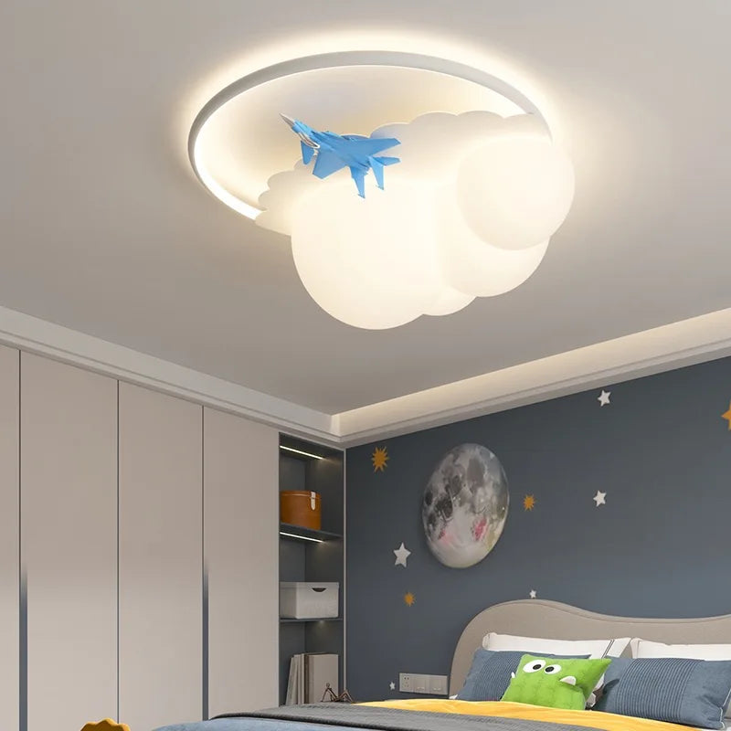 مصباح سقف طائرة سحابة للأطفال من DecorBites™: ثريا غرفة نوم LED حديثة للأولاد والبنات