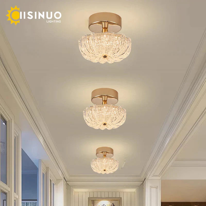 DecorBites™ مصباح سقف LED ذهبي لغرفة النوم المنزلية وغرفة المعيشة وإضاءة المطبخ