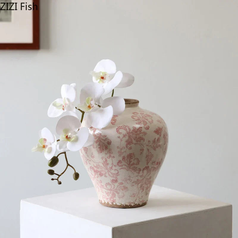 DecorBites™ Cracked Texture Blue & White Porcelain Vase Room Decoration & Flower Pot