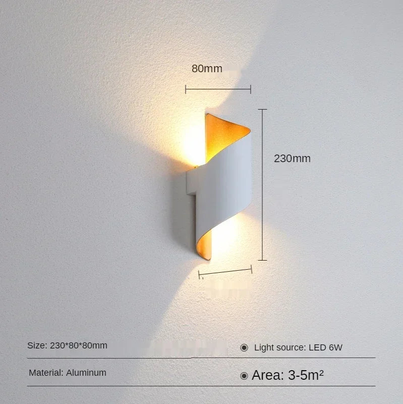 DecorBites™ Aluminum Outdoor Wall Lamp with Spiral Up and Down Light