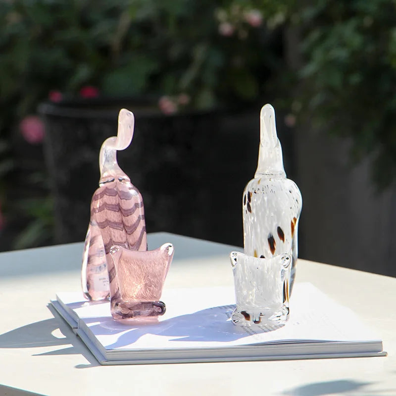 DecorBites™ Crystal Cat Figurine | Decorative Kitten Statue for Home Decoration