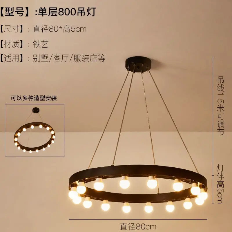 DecorBites™ Industrial Duplex Staircase Pendant Light for Living Room, Hotel Lobby, or Commercial Store