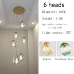 Modern Spiral Staircase Crystal Globe Pendant Chandelier