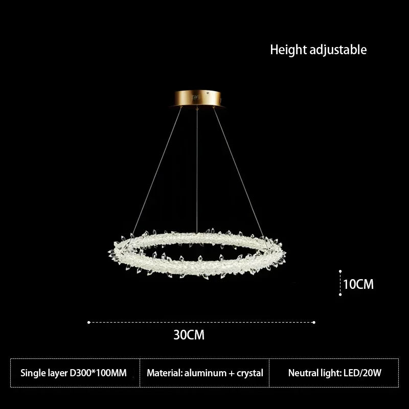 DecorBites™ Crystal Flower LED Chandelier Pendant Light for Living and Dining Room