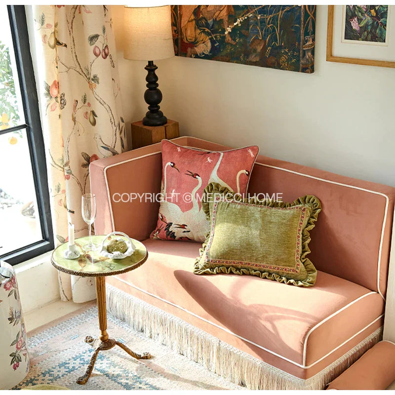 غطاء وسادة DecorBites™ Luxe المخملية الخضراء المزخرفة 35x45