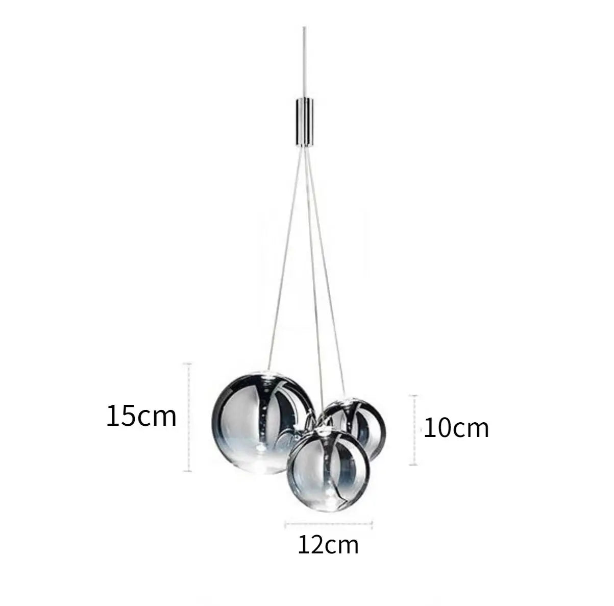 DecorBites™ Glass Ball Pendant Lamp - Modern Chrome Chandelier for Home Dining Bedroom Decor