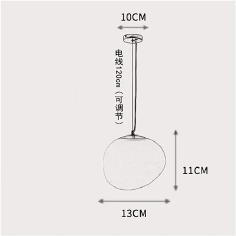 DecorBites™ Gregg Glass Pendant Light, Modern LED Hanging Lamp for Dining Kitchen Loft