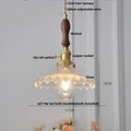 DecorBites™ مصابيح قلادة LED زجاجية خضراء مع مصباح تعليق خشبي من الجوز