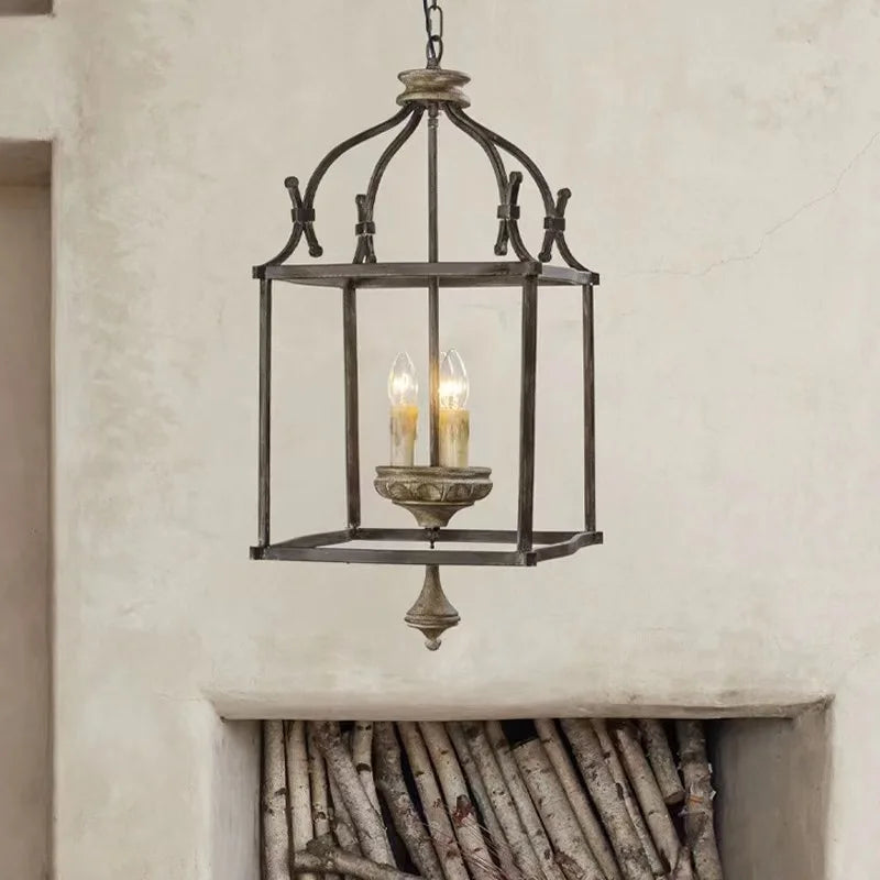 DecorBites™ American Iron E14 Chandelier Light for Porch Restaurant Kitchen Bedroom Personality