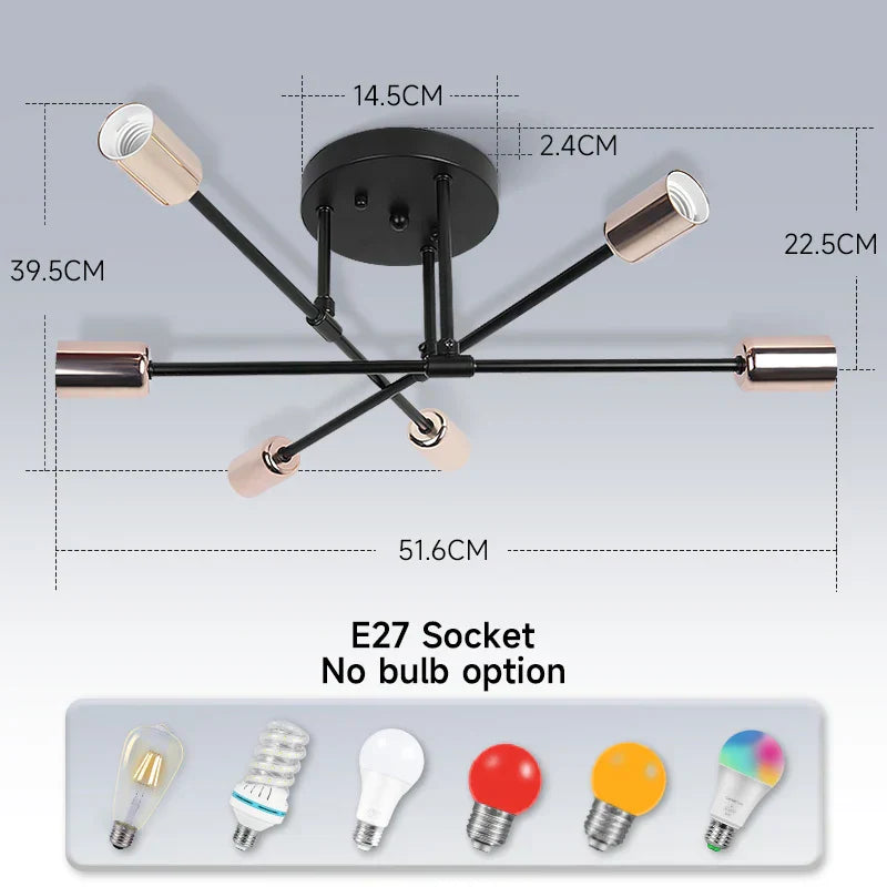 DecorBites™ ثريا سقف LED معلقة لغرفة المعيشة والمطبخ وديكور المنزل
