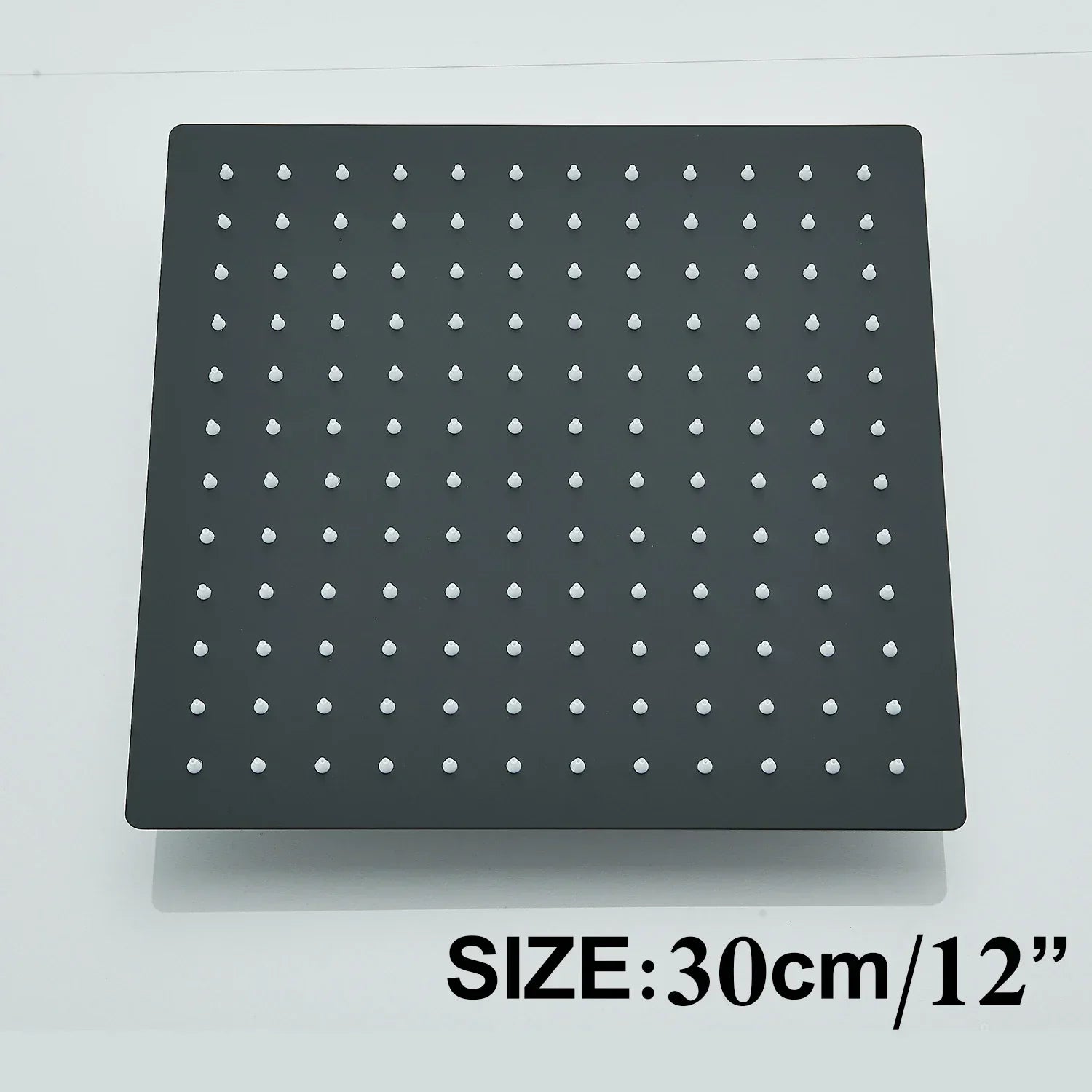 DecorBites™ 12" Matte Black Rainfall Shower Head Set with Shower Arm