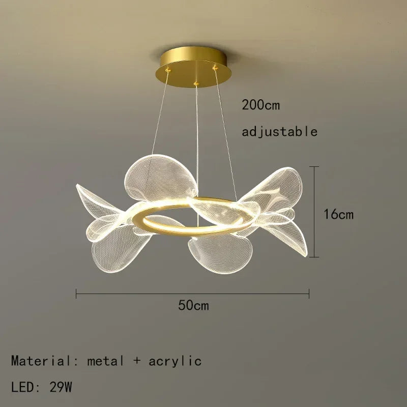 ثريا زهور LED من DecorBites™: إضاءة معلقة فاخرة من الأكريليك لغرف المعيشة العصرية وغرف النوم والمطابخ