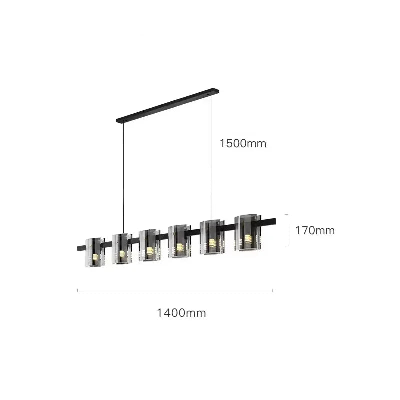 DecorBites™ Elegant Smoky Glass Chandelier Ceiling Lighting for Dining Living Bedroom