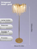 DecorBites™ Crystal Gold LED Floor Lamp: Nordic Luxury for Living Room & Bedroom