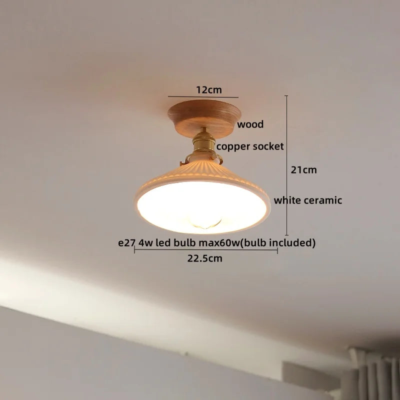 DecorBites™ Glass Wood LED Ceiling Light Modern Ceiling Lamp