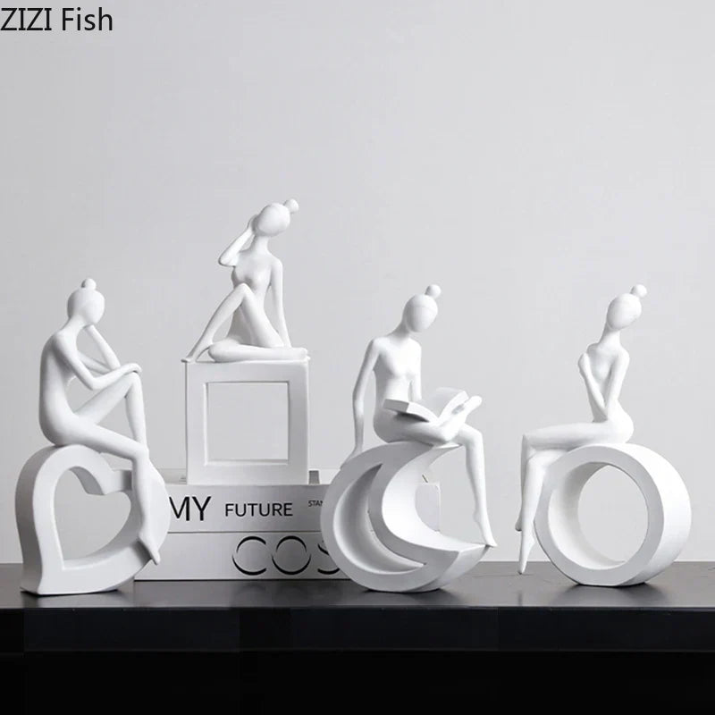 DecorBites™ Abstract Resin Sculpture Modern Desk Decoration Minimalist Figures Ornaments