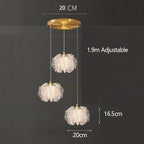 Nordic French Cream Acrylic Flower Pendant Light