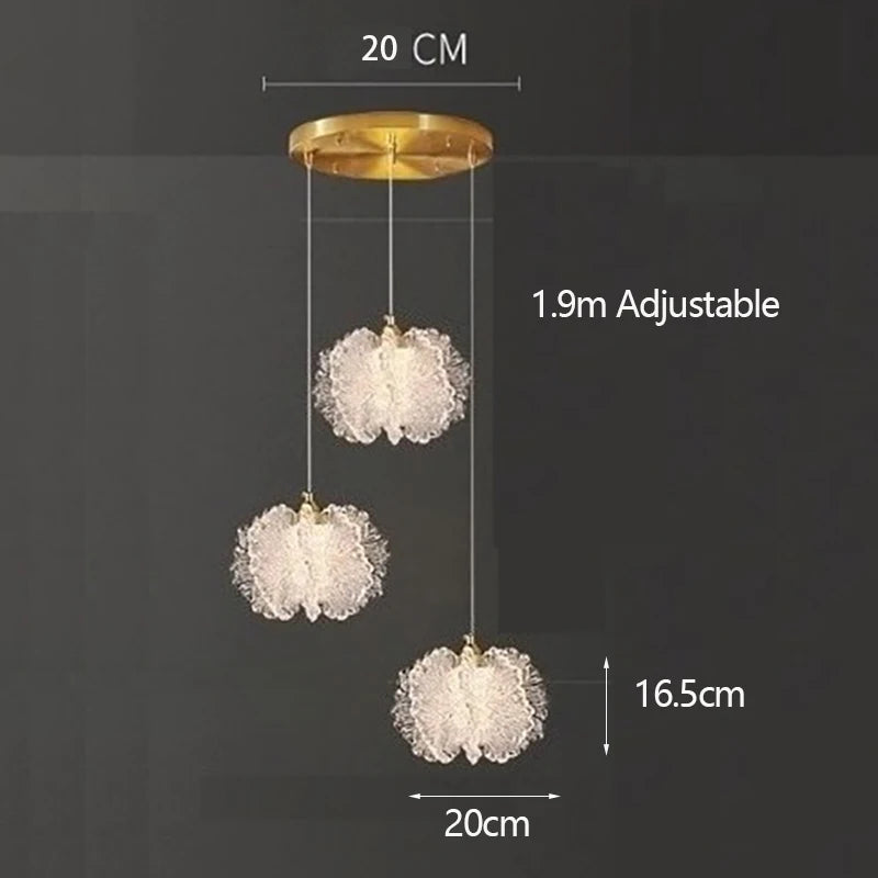 Nordic French Cream Acrylic Flower Pendant Light