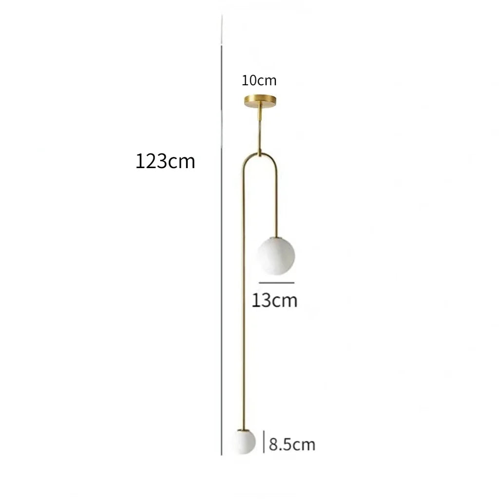 Nordic Glass Globe Pendant Light in Gold or Black
