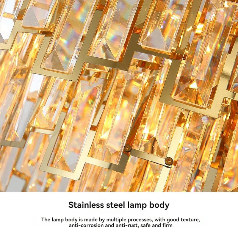 DecorBites™ Golden Branch Crystal Chandelier for Bedroom & Living Room