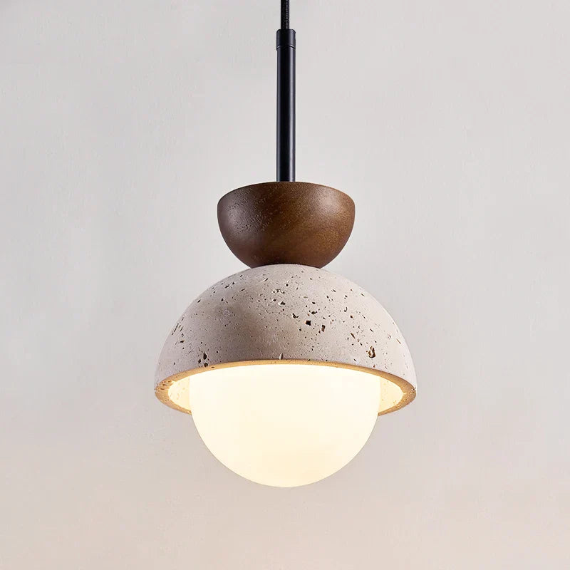 DecorBites™ Yellow Travertine LED Pendant Lights for Kitchen Island Bedroom Dining Table