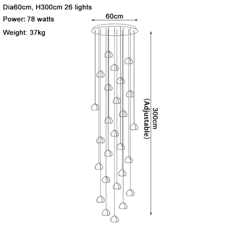DecorBites™ Crystal LED Chandelier Water Droplet Design Luxury Ball Hanging Lamp