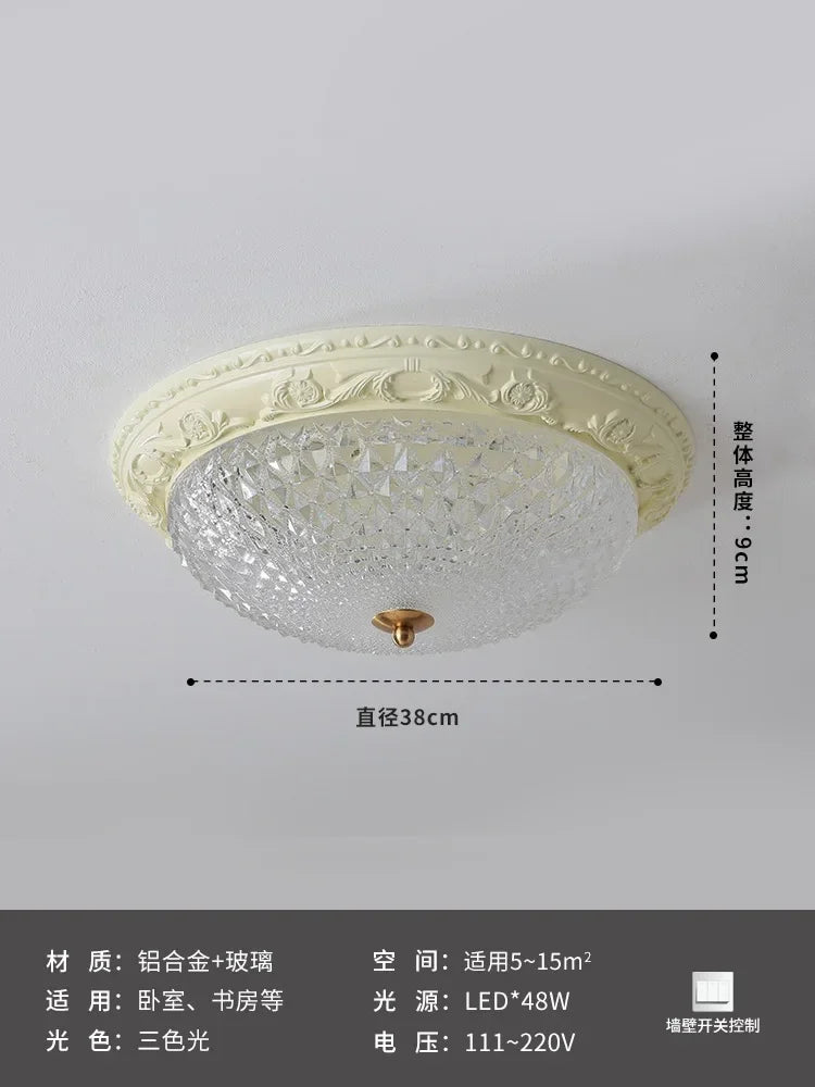 DecorBites™ Cream Wind LED Iron Glass Ceiling Light - Retro Design, Bauhaus Style