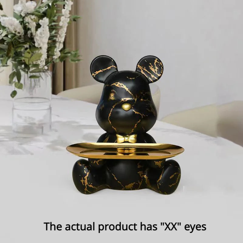 DecorBites™ Graffiti Bear Figurine | Modern Home Decor Statue | Keys Storage Shelf Sculpture
