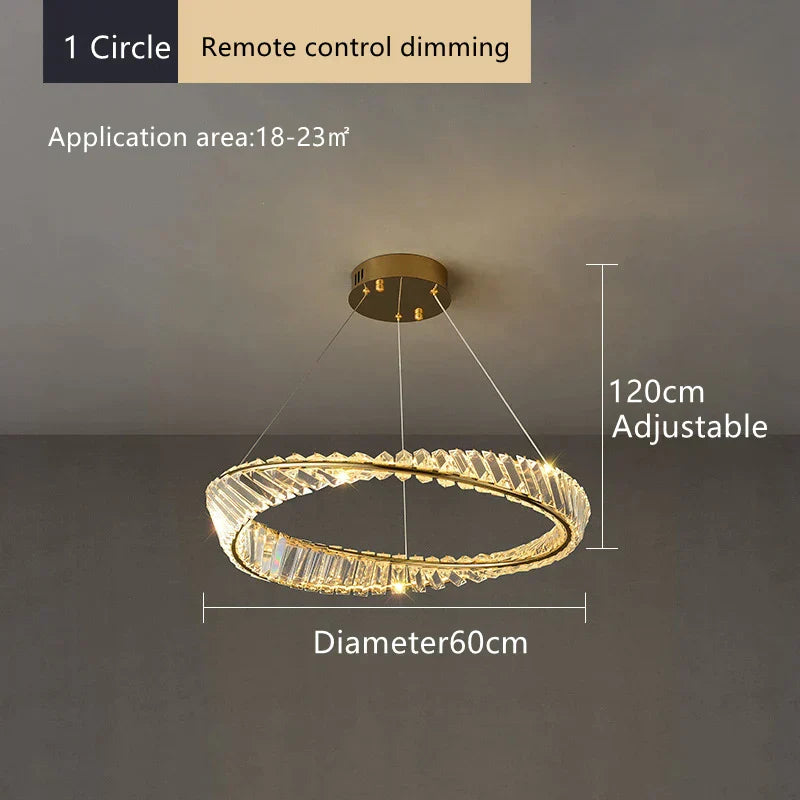 DecorBites™ Crystal Ceiling Chandelier: Modern Luxury LED Pendant Light for Kitchen Living Room Hall Décor