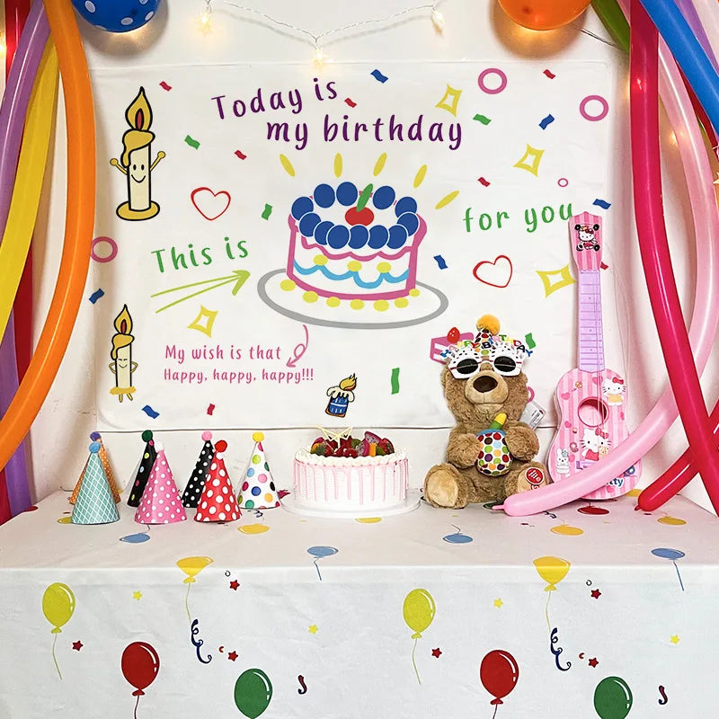 DecorBites™ Birthday Wall Tapestry Decoration Party Bedroom Hanging Cloth