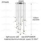 Modern Black Multi-Light Stairwell Pendant Light
