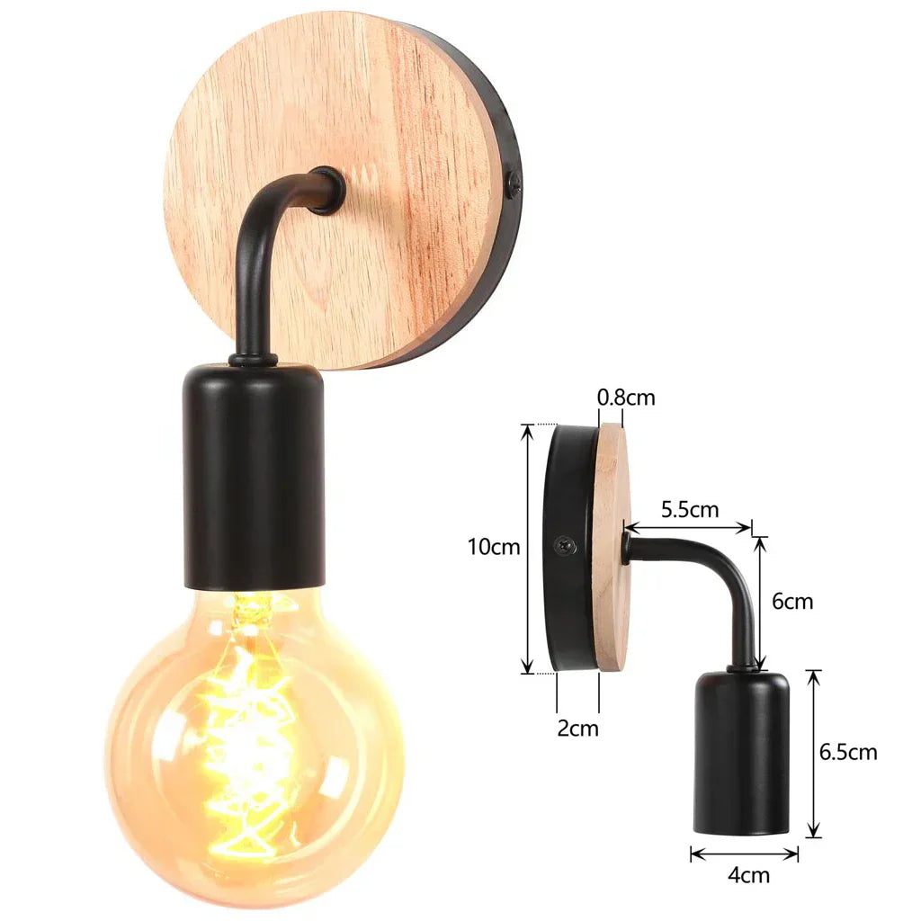 DecorBites™ Industrial LED Wall Light Retro Loft Lamps E27 Iron Lampshade Sconce