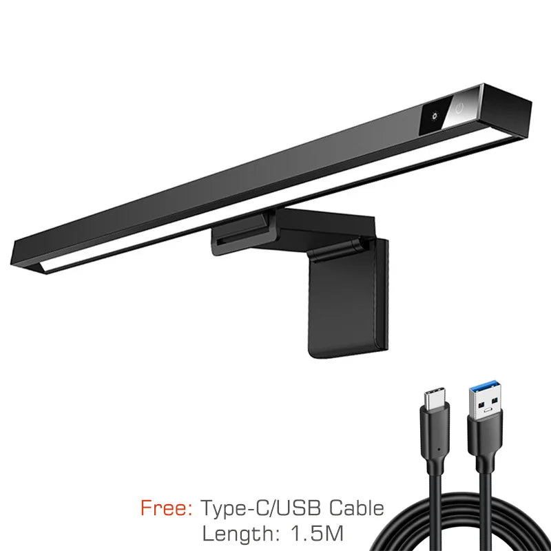 DecorBites™ 3-in-1 Monitor Light Bar: USB Aluminium Screen Lamp with Eye-Care Technology.