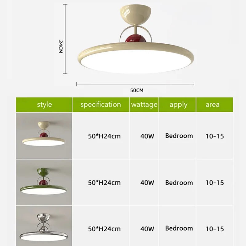 مصباح سقف LED من الحديد الكريمي نورديك من DecorBites™ - مصابيح داخلية للديكور