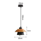 Black Wood Industrial Pendant Light