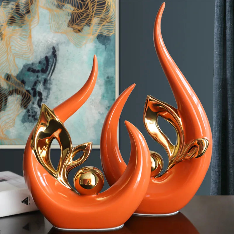تمثال سيراميك DecorBites™ الواقعي على الطراز الاسكندنافي لتزيين المنزل والمكتب وهدية حرفية للمكتب