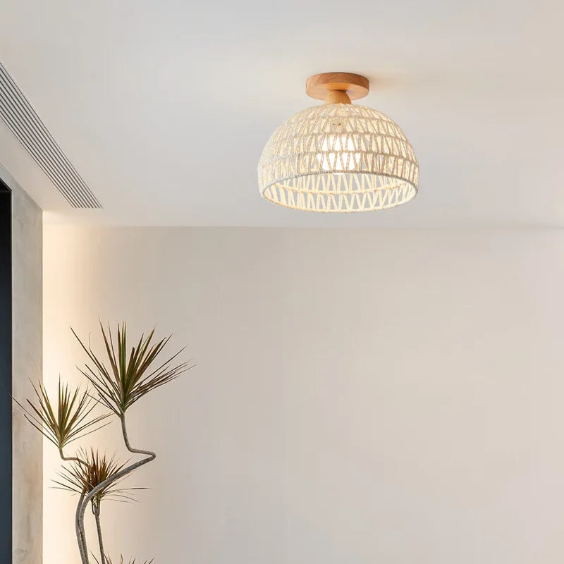 DecorBites™ مصابيح سقف خشبية مجدولة LED بتصميم عصري للممرات على الطراز الاسكندنافي