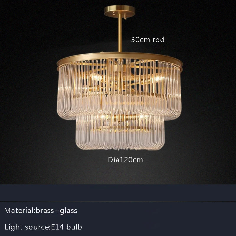 DecorBites™ Glass Bar Chandelier Minimalist Designer Hanglamp for Living Room Luxe Lighting