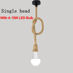 Handwoven Hemp Rope Vintage Pendant Light, E27