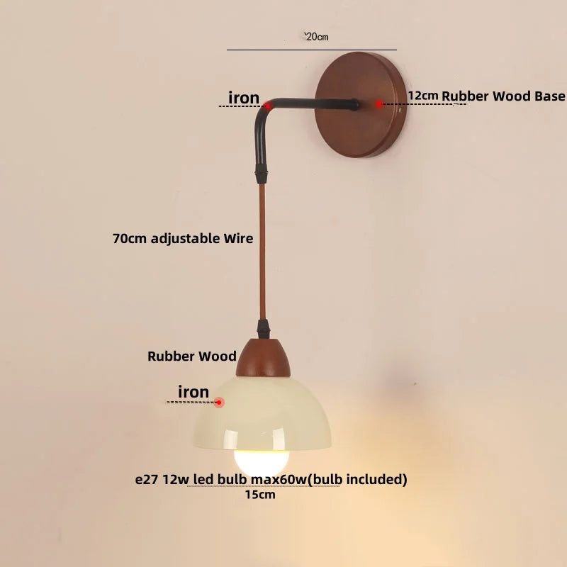 DecorBites™ Adjustable LED Wall Light Fixture with Ceramic Wood Base for Home Decor
