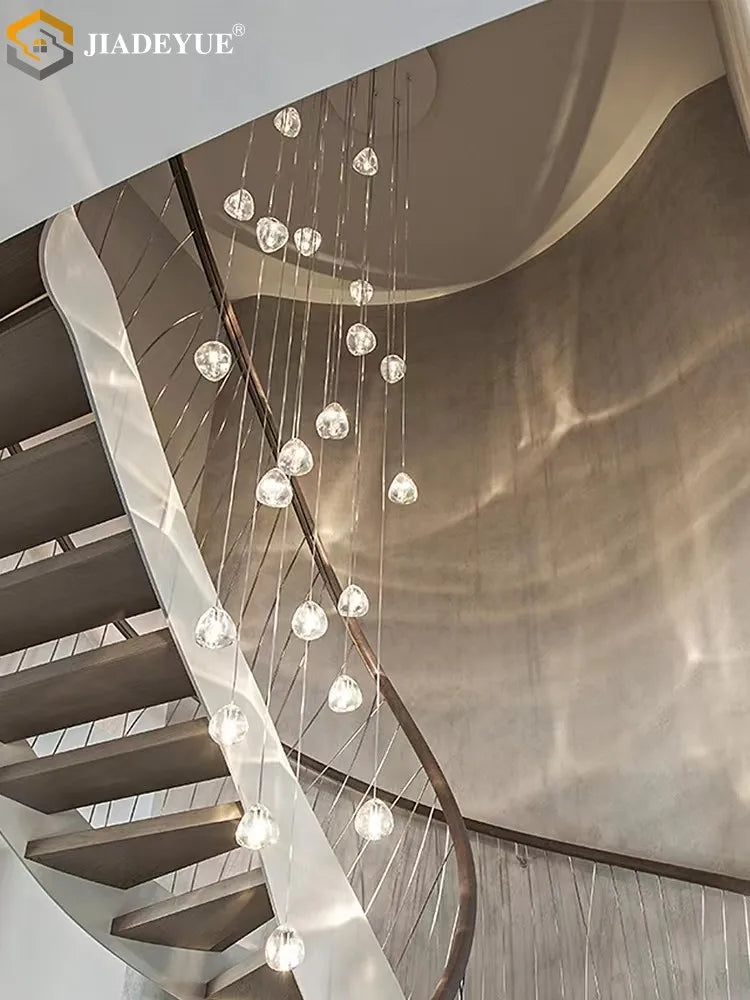 DecorBites™ Crystal Ball Nordic LED Chandelier - Modern Staircase Decorative Lighting