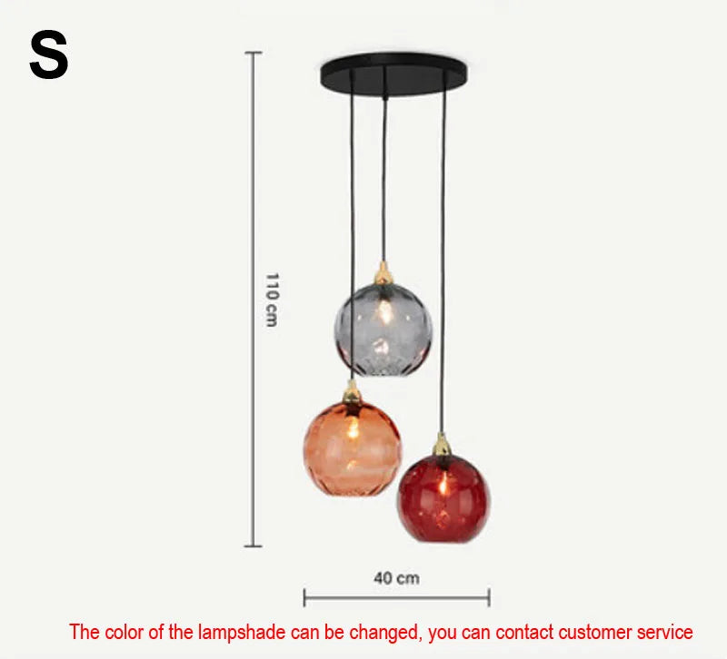 DecorBites™ Glass Ball Lustre Pendant Lights - Modern Nordic Design for Kitchen, Bedroom, or Restaurant